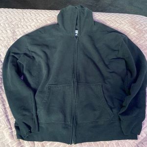 women’s plain black XL zip up hoodie